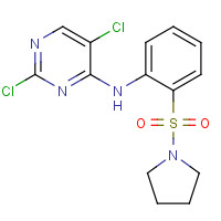 1022950-46-4 2,5-dichloro-N-(2-pyrrolidin-1-ylsulfonylphenyl)pyrimidin-4-amine chemical structure