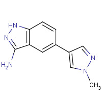 1093965-09-3 5-(1-methylpyrazol-4-yl)-1H-indazol-3-amine chemical structure