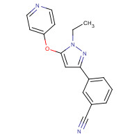 1289203-96-8 3-(1-ethyl-5-pyridin-4-yloxypyrazol-3-yl)benzonitrile chemical structure