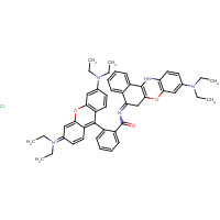 14969-56-3 [6-(diethylamino)-9-[2-[[9-(diethylamino)-6,12-dihydrobenzo[a]phenoxazin-5-ylidene]carbamoyl]phenyl]xanthen-3-ylidene]-diethylazanium;chloride chemical structure