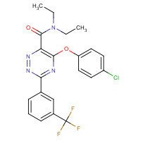 921620-16-8 5-(4-chlorophenoxy)-N,N-diethyl-3-[3-(trifluoromethyl)phenyl]-1,2,4-triazine-6-carboxamide chemical structure