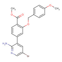 1364267-47-9 methyl 4-(2-amino-5-bromopyridin-3-yl)-2-[(4-methoxyphenyl)methoxy]benzoate chemical structure
