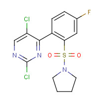 1341200-92-7 2,5-dichloro-4-(4-fluoro-2-pyrrolidin-1-ylsulfonylphenyl)pyrimidine chemical structure