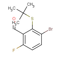 1326714-82-2 3-bromo-2-tert-butylsulfanyl-6-fluorobenzaldehyde chemical structure