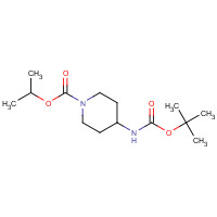 902143-82-2 propan-2-yl 4-[(2-methylpropan-2-yl)oxycarbonylamino]piperidine-1-carboxylate chemical structure