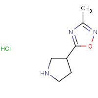 1121057-52-0 3-methyl-5-pyrrolidin-3-yl-1,2,4-oxadiazole;hydrochloride chemical structure