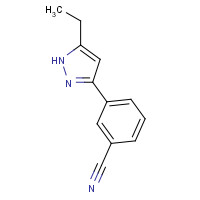 1440955-62-3 3-(5-ethyl-1H-pyrazol-3-yl)benzonitrile chemical structure