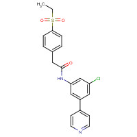 1426804-09-2 N-(3-chloro-5-pyridin-4-ylphenyl)-2-(4-ethylsulfonylphenyl)acetamide chemical structure