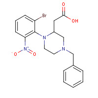 1252646-48-2 2-[4-benzyl-1-(2-bromo-6-nitrophenyl)piperazin-2-yl]acetic acid chemical structure