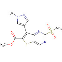 1462950-31-7 methyl 7-(1-methylpyrazol-4-yl)-2-methylsulfonylthieno[3,2-d]pyrimidine-6-carboxylate chemical structure