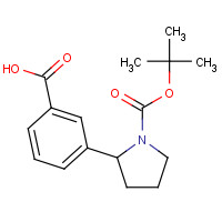 317355-21-8 3-[1-[(2-methylpropan-2-yl)oxycarbonyl]pyrrolidin-2-yl]benzoic acid chemical structure