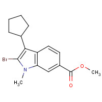 494799-35-8 methyl 2-bromo-3-cyclopentyl-1-methylindole-6-carboxylate chemical structure