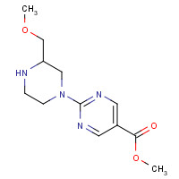 1035271-53-4 methyl 2-[3-(methoxymethyl)piperazin-1-yl]pyrimidine-5-carboxylate chemical structure
