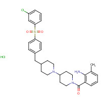331765-01-6 (2-amino-3-methylphenyl)-[4-[4-[[4-(3-chlorophenyl)sulfonylphenyl]methyl]piperidin-1-yl]piperidin-1-yl]methanone;hydrochloride chemical structure