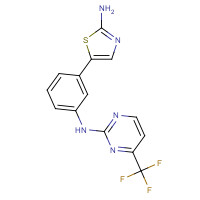 1312572-13-6 5-[3-[[4-(trifluoromethyl)pyrimidin-2-yl]amino]phenyl]-1,3-thiazol-2-amine chemical structure