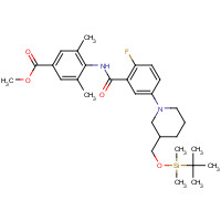 1529760-77-7 methyl 4-[[5-[3-[[tert-butyl(dimethyl)silyl]oxymethyl]piperidin-1-yl]-2-fluorobenzoyl]amino]-3,5-dimethylbenzoate chemical structure