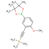 1356924-69-0 2-[2-methoxy-5-(4,4,5,5-tetramethyl-1,3,2-dioxaborolan-2-yl)phenyl]ethynyl-trimethylsilane chemical structure