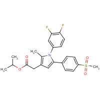 1005451-39-7 propan-2-yl 2-[1-(3,4-difluorophenyl)-2-methyl-5-(4-methylsulfonylphenyl)pyrrol-3-yl]acetate chemical structure