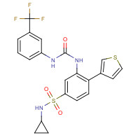 1432660-47-3 1-[5-(cyclopropylsulfamoyl)-2-thiophen-3-ylphenyl]-3-[3-(trifluoromethyl)phenyl]urea chemical structure