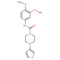 75289-76-8 N-(3,4-dimethoxyphenyl)-4-(furan-3-yl)piperazine-1-carboxamide chemical structure
