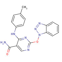 227449-46-9 2-(benzotriazol-1-yloxy)-4-(4-methylanilino)pyrimidine-5-carboxamide chemical structure