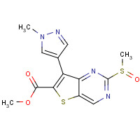 1462949-92-3 methyl 7-(1-methylpyrazol-4-yl)-2-methylsulfinylthieno[3,2-d]pyrimidine-6-carboxylate chemical structure