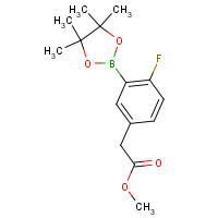 944317-66-2 methyl 2-[4-fluoro-3-(4,4,5,5-tetramethyl-1,3,2-dioxaborolan-2-yl)phenyl]acetate chemical structure