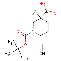 1374580-77-4 6-ethynyl-3-methyl-1-[(2-methylpropan-2-yl)oxycarbonyl]piperidine-3-carboxylic acid chemical structure