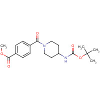 784177-42-0 methyl 4-[4-[(2-methylpropan-2-yl)oxycarbonylamino]piperidine-1-carbonyl]benzoate chemical structure
