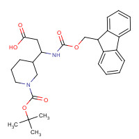 372144-11-1 3-(9H-fluoren-9-ylmethoxycarbonylamino)-3-[1-[(2-methylpropan-2-yl)oxycarbonyl]piperidin-3-yl]propanoic acid chemical structure