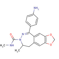 143692-18-6 5-(4-aminophenyl)-N,8-dimethyl-8,9-dihydro-[1,3]dioxolo[4,5-h][2,3]benzodiazepine-7-carboxamide chemical structure