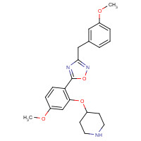 1443208-68-1 3-[(3-methoxyphenyl)methyl]-5-(4-methoxy-2-piperidin-4-yloxyphenyl)-1,2,4-oxadiazole chemical structure