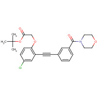 1240288-27-0 tert-butyl 2-[4-chloro-2-[2-[3-(morpholine-4-carbonyl)phenyl]ethynyl]phenoxy]acetate chemical structure