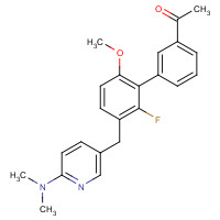 1158233-00-1 1-[3-[3-[[6-(dimethylamino)pyridin-3-yl]methyl]-2-fluoro-6-methoxyphenyl]phenyl]ethanone chemical structure