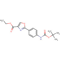 886363-48-0 ethyl 2-[4-[(2-methylpropan-2-yl)oxycarbonylamino]phenyl]-1,3-oxazole-4-carboxylate chemical structure
