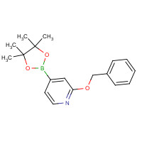 1256359-03-1 2-phenylmethoxy-4-(4,4,5,5-tetramethyl-1,3,2-dioxaborolan-2-yl)pyridine chemical structure