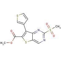 1462950-24-8 methyl 2-methylsulfonyl-7-thiophen-3-ylthieno[3,2-d]pyrimidine-6-carboxylate chemical structure