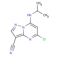 1048675-56-4 5-chloro-7-(propan-2-ylamino)pyrazolo[1,5-a]pyrimidine-3-carbonitrile chemical structure