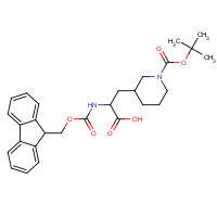 457060-97-8 2-(9H-fluoren-9-ylmethoxycarbonylamino)-3-[1-[(2-methylpropan-2-yl)oxycarbonyl]piperidin-3-yl]propanoic acid chemical structure