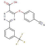 921620-15-7 5-(4-cyanophenoxy)-3-[3-(trifluoromethyl)phenyl]-1,2,4-triazine-6-carboxylic acid chemical structure
