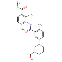 1529760-88-0 methyl 3-[[5-[3-(hydroxymethyl)piperidin-1-yl]-2-methylbenzoyl]amino]-2,4-dimethylbenzoate chemical structure