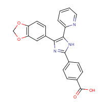 301836-35-1 4-[4-(1,3-benzodioxol-5-yl)-5-pyridin-2-yl-1H-imidazol-2-yl]benzoic acid chemical structure