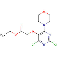 1572048-26-0 ethyl 2-(2,4-dichloro-6-morpholin-4-ylpyrimidin-5-yl)oxyacetate chemical structure