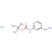 672324-83-3 tert-butyl N-[4-(aminomethyl)pyridin-2-yl]carbamate;hydrochloride chemical structure