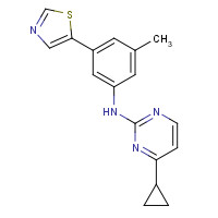 1312535-60-6 4-cyclopropyl-N-[3-methyl-5-(1,3-thiazol-5-yl)phenyl]pyrimidin-2-amine chemical structure
