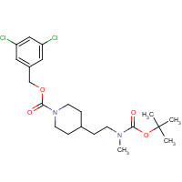 1613512-88-1 (3,5-dichlorophenyl)methyl 4-[2-[methyl-[(2-methylpropan-2-yl)oxycarbonyl]amino]ethyl]piperidine-1-carboxylate chemical structure