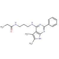 251946-29-9 N-[3-[(5,6-dimethyl-2-phenyl-7H-pyrrolo[2,3-d]pyrimidin-4-yl)amino]propyl]propanamide chemical structure