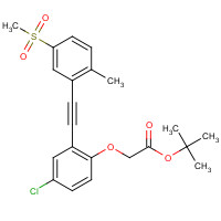 1240286-99-0 tert-butyl 2-[4-chloro-2-[2-(2-methyl-5-methylsulfonylphenyl)ethynyl]phenoxy]acetate chemical structure