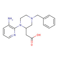 1252649-32-3 2-[1-(3-aminopyridin-2-yl)-4-benzylpiperazin-2-yl]acetic acid chemical structure