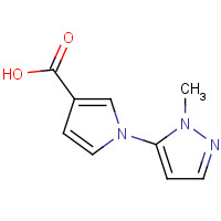 1202636-64-3 1-(2-methylpyrazol-3-yl)pyrrole-3-carboxylic acid chemical structure